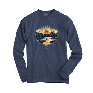 Light Source Long Sleeve Graphic T-Shirt Be Still Men’s XL Denim Heather NWT